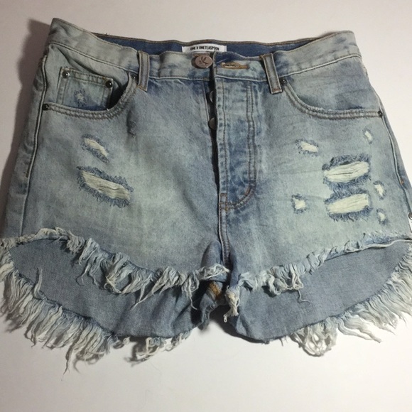 One Teaspoon Blue Hart Outlaw Shorts 25 Runs BIG